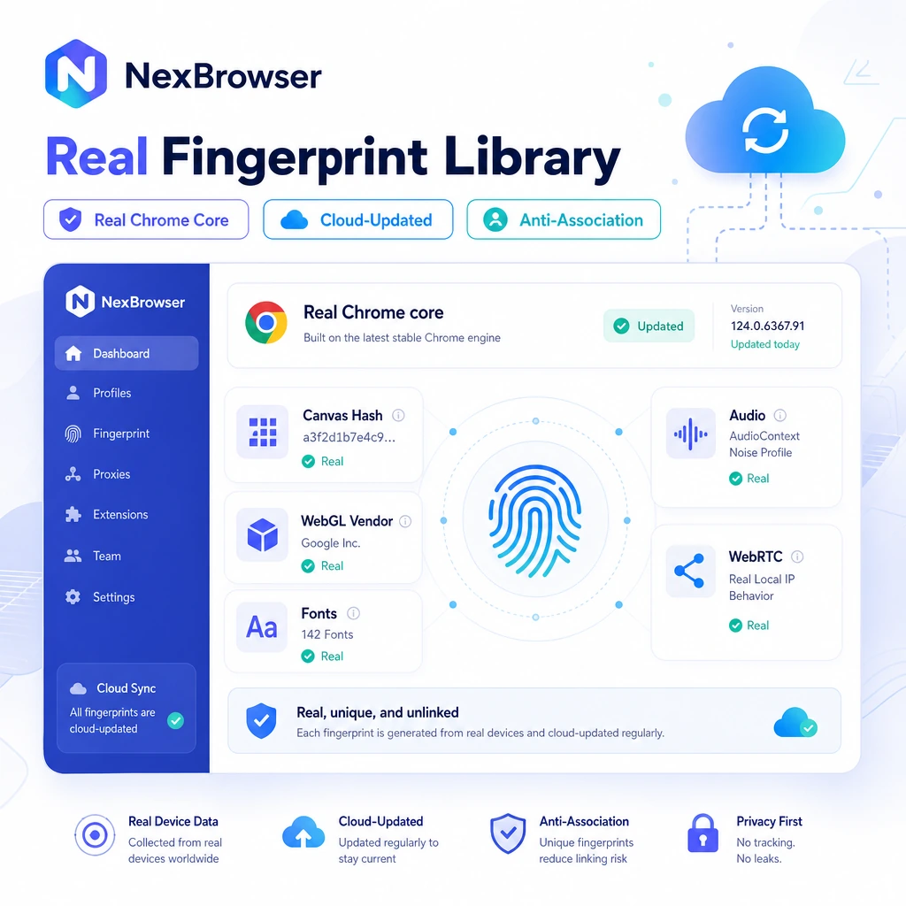 Real Chrome fingerprint library